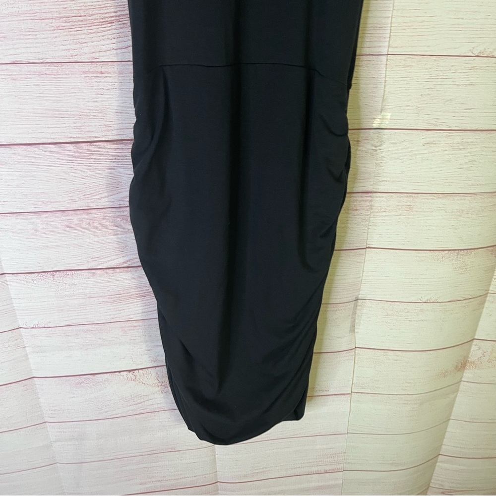 Athleta Black Razor Back Ruched‎ Bodycon Dress Size Small - Picture 4 of 8